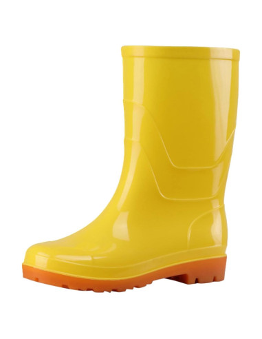 Botas de Lluvia Amarillas Mujeres Impermeables Media Pantorrilla