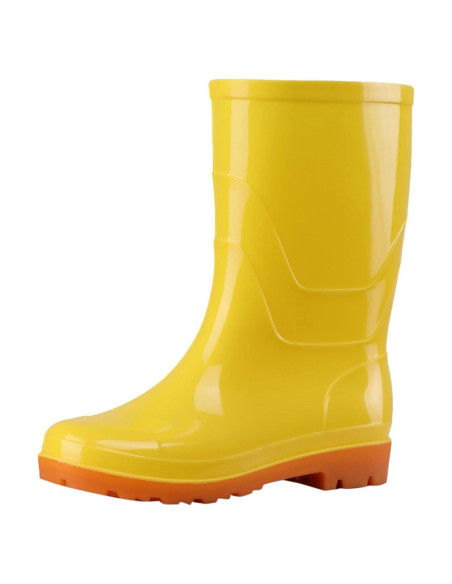 Botas de Lluvia Amarillas Mujeres Impermeables Media Pantorrilla