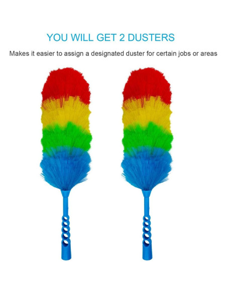 Paquete de 2 Plumeros Estáticos Tockrop 48 cm Lavables y Flexibles