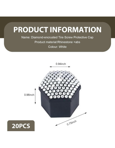 Cubiertas de Tuercas de Rueda MLY 19mm Blancas - 20 Pcs