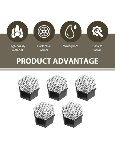 Cubiertas de Tuercas de Rueda MLY 19mm Blancas - 20 Pcs