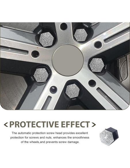 Cubiertas de Tuercas de Rueda MLY 19mm Blancas - 20 Pcs