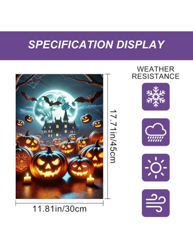 Bandera de Jardín Halloween BlissYard 30x46 cm Doble Cara