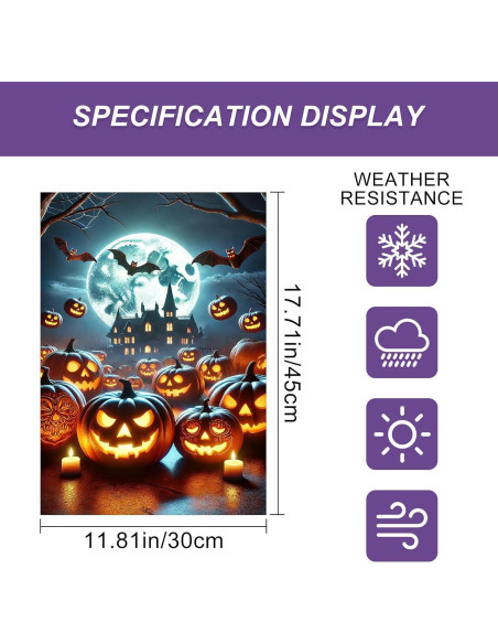 Bandera de Jardín Halloween BlissYard 30x46 cm Doble Cara