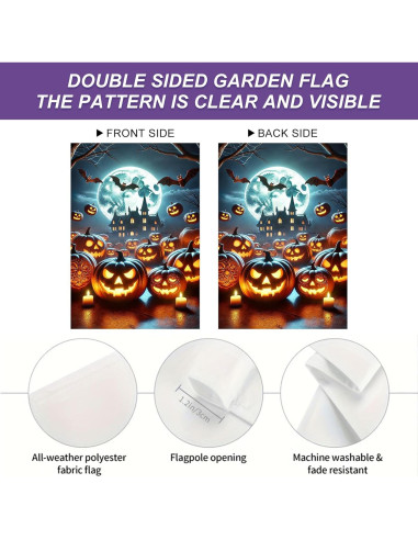 Bandera de Jardín Halloween BlissYard 30x46 cm Doble Cara