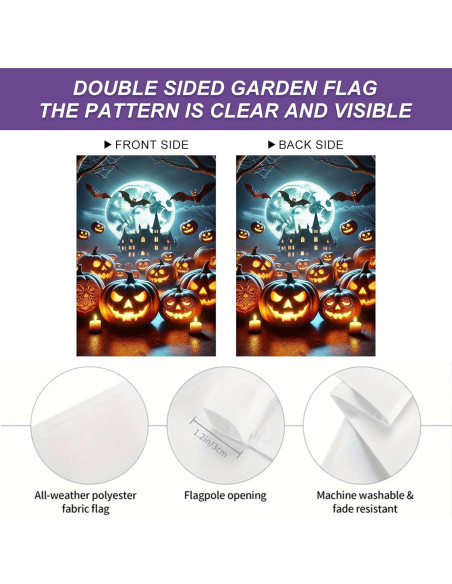 Bandera de Jardín Halloween BlissYard 30x46 cm Doble Cara