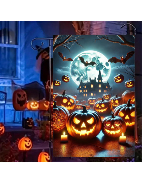 Bandera de Jardín Halloween BlissYard 30x46 cm Doble Cara