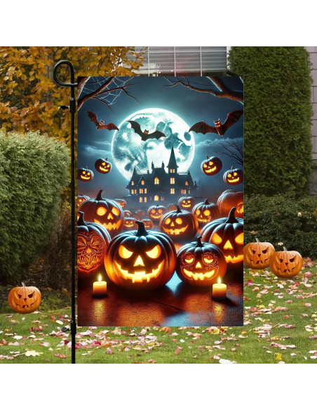 Bandera de Jardín Halloween BlissYard 30x46 cm Doble Cara