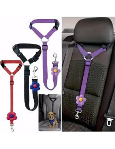 Cinturón de Seguridad para Perros Rojo - Correa Ajustable 2