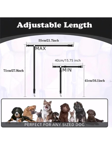 Cinturón de Seguridad para Perros Rojo - Correa Ajustable