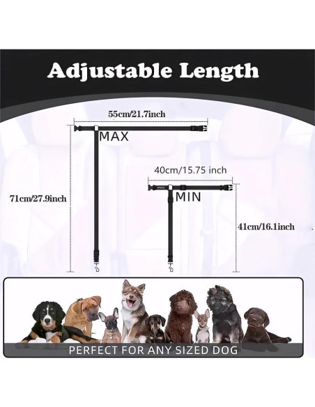 Cinturón de Seguridad para Perros Rojo - Correa Ajustable