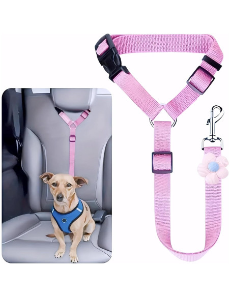 Cinturón de Seguridad para Perros Rojo - Correa Ajustable