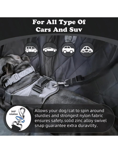 Cinturón de Seguridad para Perros Rojo - Correa Ajustable