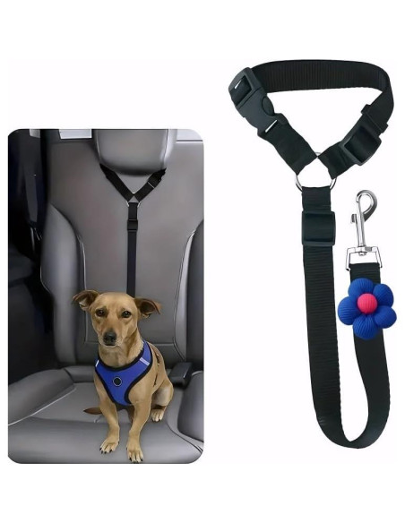 Cinturón de Seguridad para Perros Rojo - Correa Ajustable