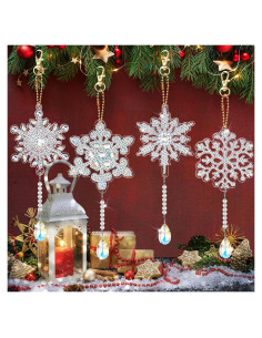 Kits de Pintura de Diamantes 5D Gerrii - 4 Pcs Copos de Nieve
