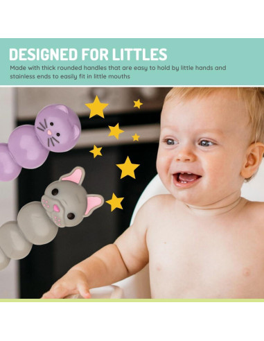 Juego de cubiertos para niños Melii 6 piezas Acero Inoxidable