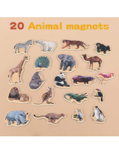 Imanes de Refrigerador Steventoys - Animales de Madera 20 Piezas 2