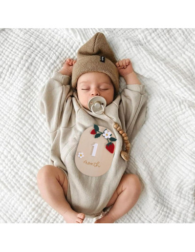 Tarjetas de Hitos Mensuales de Madera y Acrílico - 3 PCS