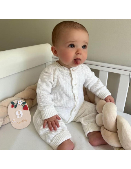 Tarjetas de Hitos Mensuales de Madera y Acrílico - 3 PCS