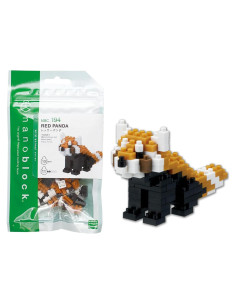 Nanoblock Panda Rojo - Kit de Construcción 128 Piezas