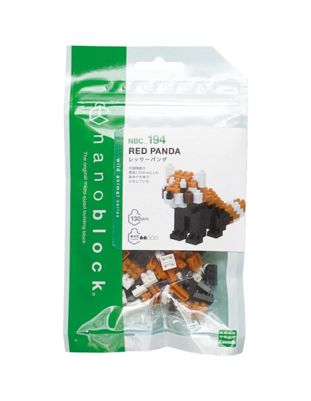 Nanoblock Panda Rojo - Kit de Construcción 128 Piezas