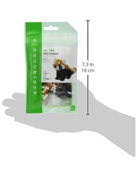 Nanoblock Panda Rojo - Kit de Construcción 128 Piezas