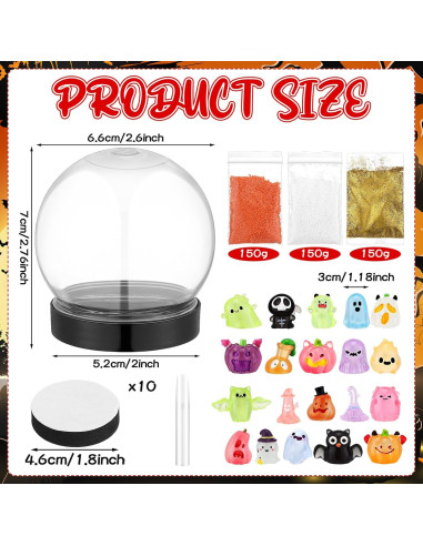 Kit de Globos de Nieve de Halloween Chunful - 10 Sets Creativos