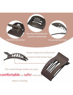 Pinzas Planas para Cabello Genérico - 4 Piezas Antideslizantes 2