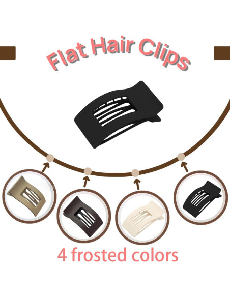 Pinzas Planas para Cabello Genérico - 4 Piezas Antideslizantes