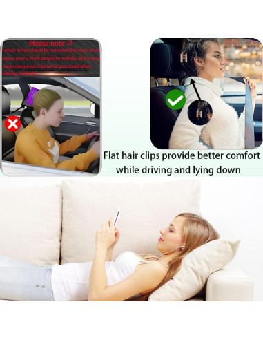 Pinzas Planas para Cabello Genérico - 4 Piezas Antideslizantes