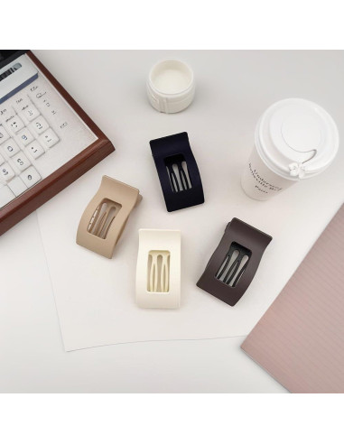 Pinzas Planas para Cabello Genérico - 4 Piezas Antideslizantes