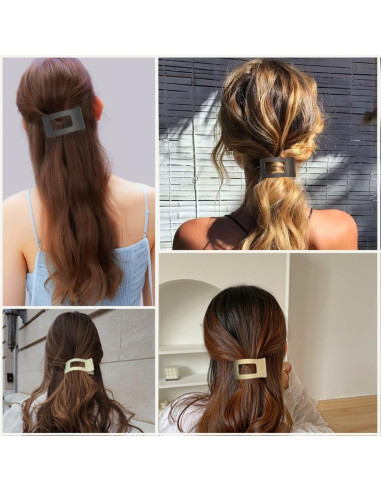 Pinzas Planas para Cabello Genérico - 4 Piezas Antideslizantes