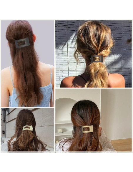 Pinzas Planas para Cabello Genérico - 4 Piezas Antideslizantes