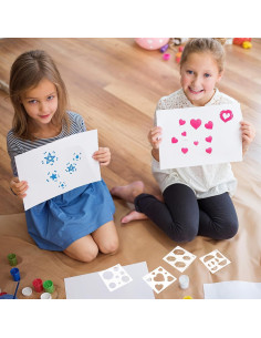 Juego de Plantillas Geométricas 16 Piezas AOZUO 13x13cm 2