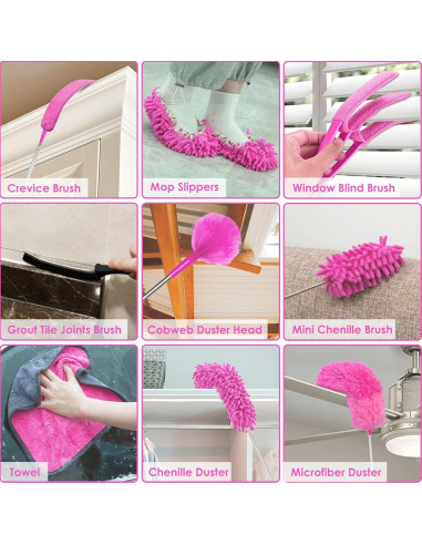 Kit de Limpieza ThinkLearn 14PCS con Polo Extensible 254cm