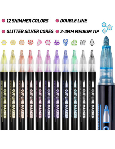 Marcadores Brillantes GLOPUS 12 Unidades para Manualidades