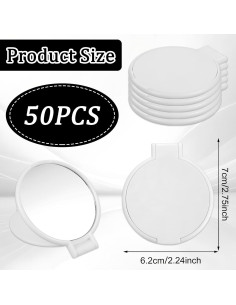 50 Espejos Compactos Plegables Telooco Blancos para Maquillaje 2