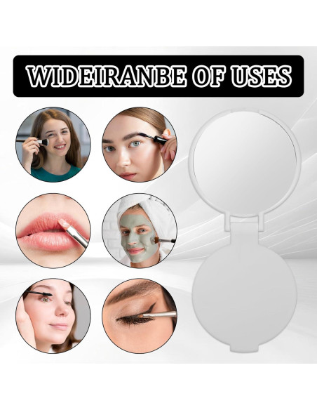 50 Espejos Compactos Plegables Telooco Blancos para Maquillaje