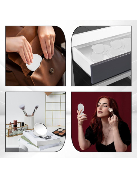 50 Espejos Compactos Plegables Telooco Blancos para Maquillaje