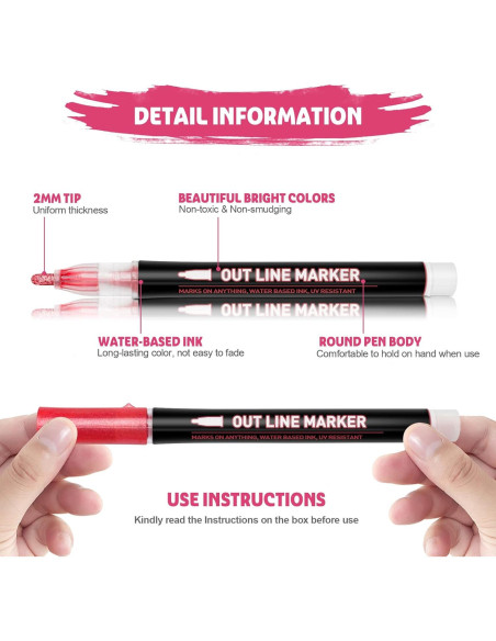 Marcadores Brillantes GLOPUS 12 Unidades para Manualidades