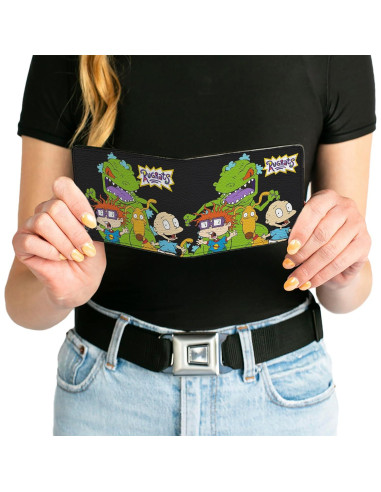 Billetera Bifold Rugrats PU Chuckie Tommy Spike 10x8cm