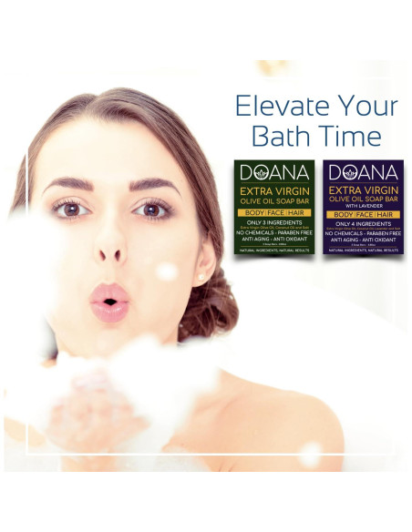 Jabón Artesanal de Aceite de Oliva y Lavanda 248g - Doana Organics
