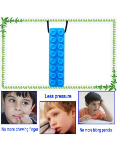Collar Masticable Sensorial Azul para Niños con Autismo 18g 2