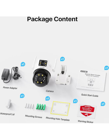 Cámara de Seguridad ZOSI C298 4MP Doble Lente WiFi 360