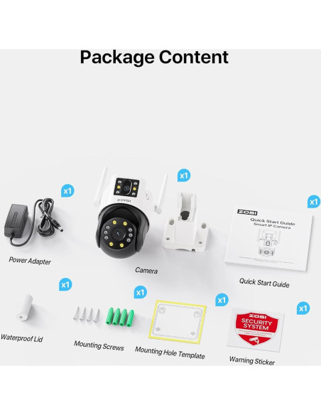 Cámara de Seguridad ZOSI C298 4MP Doble Lente WiFi 360