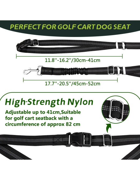 Correa de Seguridad para Perro Urgown para Carro de Golf Negra