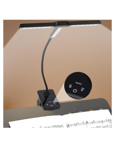 Luz de Atril Recargable Javik con Clip y 3 Niveles de Brillo