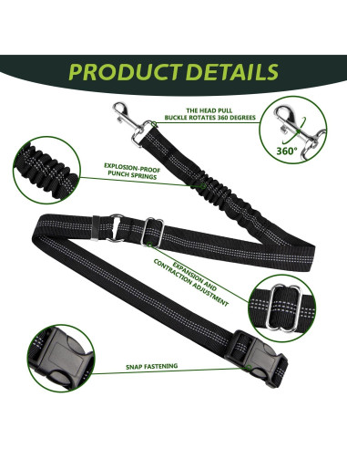 Correa de Seguridad para Perro Urgown para Carro de Golf Negra