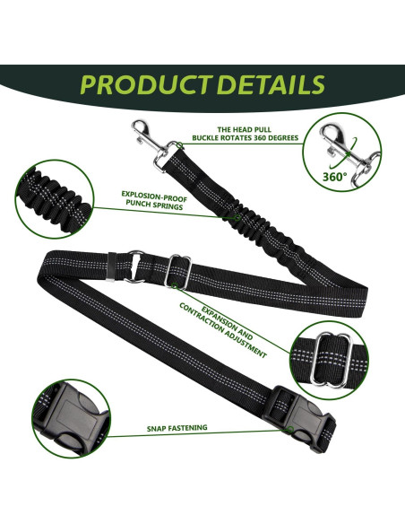 Correa de Seguridad para Perro Urgown para Carro de Golf Negra