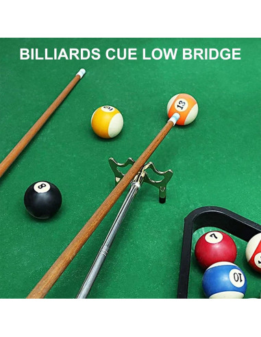 Puente de Billar Retráctil Yoqanr 35-150cm con Cabeza de Latón